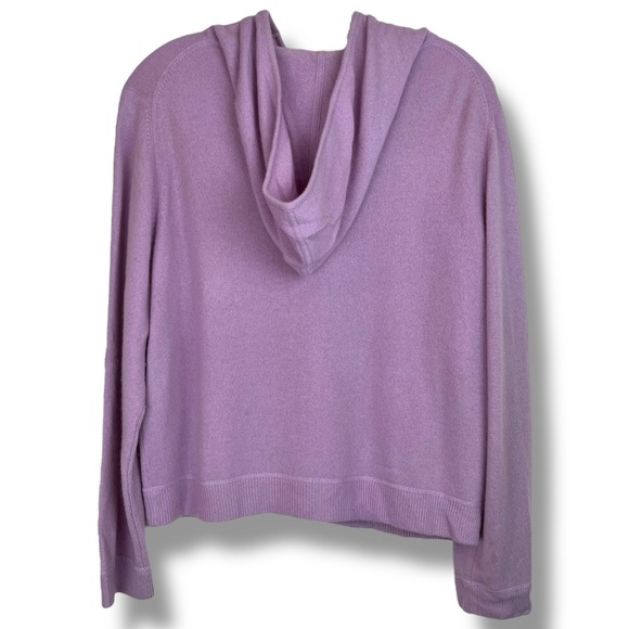 Lord & Taylor Two Ply Cashmere Lilac Purple Full Zip Hoodie Sweater Sweatshirt - Picture 3 of 6